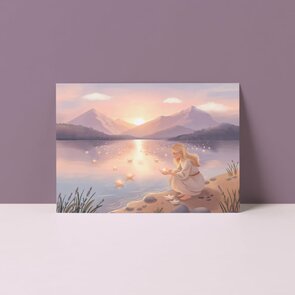 A6 Postcard from Studio Poppybird - Zee van licht