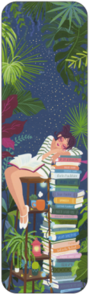 Bookmark Audrey Bussi - Sleeping woman with stack of books