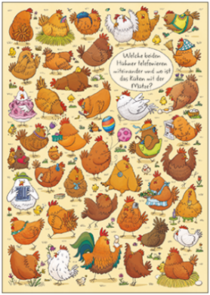 Search Postcard | Welche beiden Hühner telefonieren?