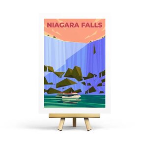 Niagara Falls  - Retro Travel Postcard by Penpaling Paula