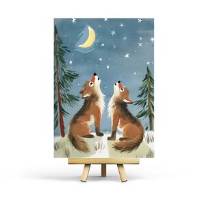 Wolves Howling Postcard by Penpaling Paula