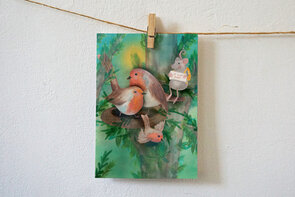 Postkarte Lotte Drouen | Je kunt het, vogel!