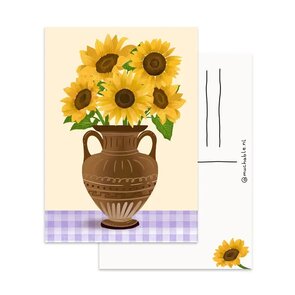 A6 Postkarte Muchable - sunflowers vase 