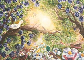 Postcard Romyillustrations - Ducks in the berries