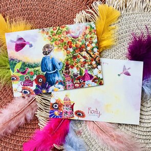 Postcard Romyillustrations - Sinaasappels en thee 