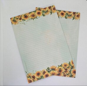 A4 Notepad Sunflowers - by StationeryParlor