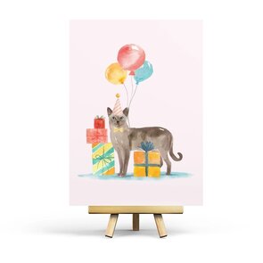 Birthday Cat Postcard by Penpaling Paula