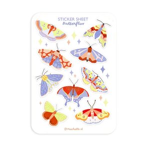 A6 Stickersheet by Muchable | butterflies illustration insect