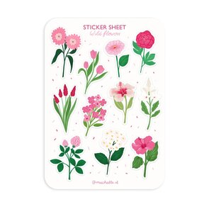 A6 Stickersheet by Muchable | Wild flowers illustration