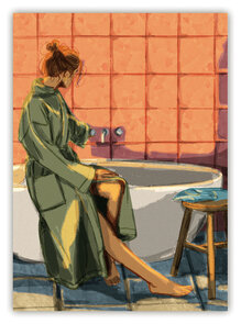 Hessah Art Postkarte - Taking a bath