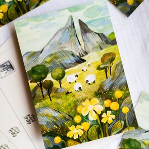 Wild Pencil Studio Postcard - Sheep