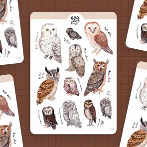 Wild Pencil Studio Planner sticker sheet - Owls