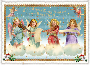 PK 1350 Tausendschön Postcard - Merry Christmas (Angels)