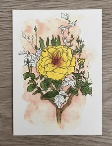 Wildgardens Postcard - Yellow Rose