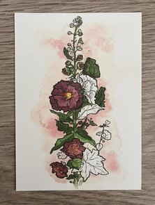 Wildgardens Postcard - Hollyhock