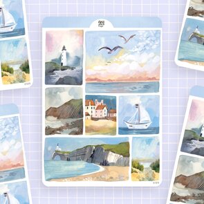 Wild Pencil Studio Planner sticker sheet - Coastal landscapes