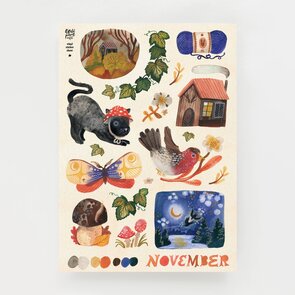 Wild Pencil Studio Washi sticker sheet - November