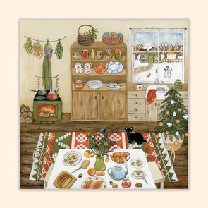 Asia Spettel 12x12 Postcard - Christmas Morning