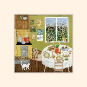 Asia Spettel 12x12 Postcard - Easter breakfast