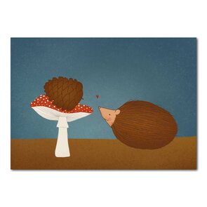 Studio Kvinna A6 Postcard - Little hedgehog with pine cone