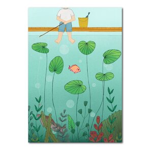 Studio Kvinna A6 Postcard - Gone fishing