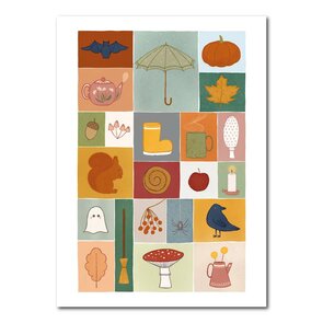 Studio Kvinna A6 Postcard - Autumn quilt