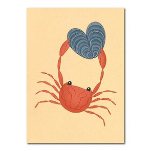 Studio Kvinna A6 Postcard - Little crab with heart-shaped shell