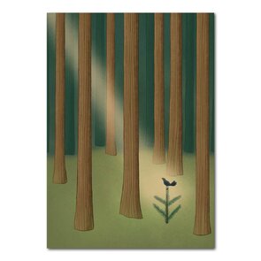 Studio Kvinna A6 Postcard - Blackbird in the forest