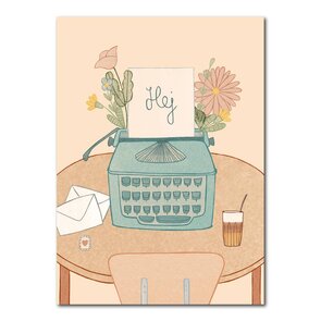 Studio Kvinna A6 Postcard - Typewriter