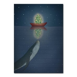 Studio Kvinna A6 Postcard - Whale Christmas tree