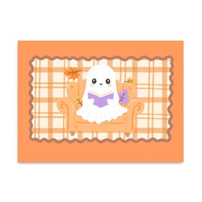 Postkarte Only Happy Things | Ghost Reading Orange
