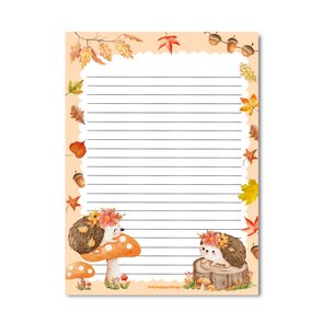 A5 Notepad Autumn Hedgehogs - by Only Happy Things