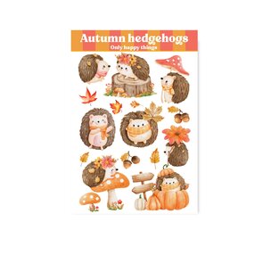 A6 Stickersheet Autumn Hedgehogs - Only Happy Things