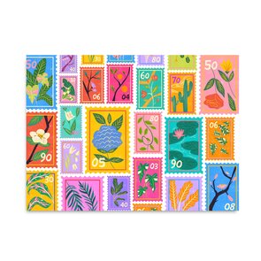 Postkarte Only Happy Things | Flower Stamps