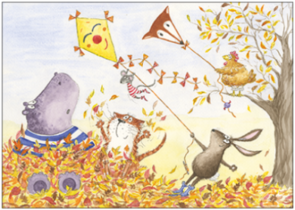 Postcard | Autumn enthusiasts fly kites
