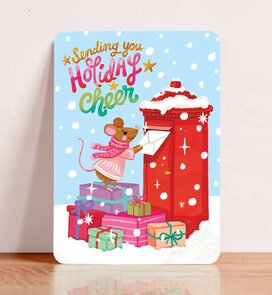 Postcard Sending you Holiday Cheer - Aniet Illustration