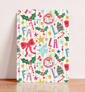 Postcard Fa La La Ornaments - Aniet Illustration