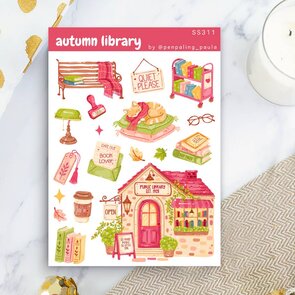 Autumn Library - Sticker Sheet by Penpaling Paula