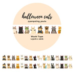 Washi Tape Halloween Cats by Penpaling Paula