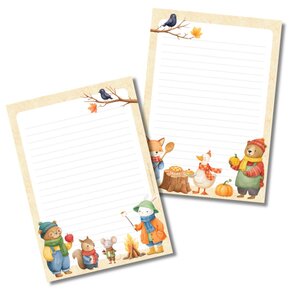 Illustrated Letter Pad Autumn Creatures by Penpaling Paula
