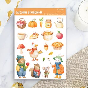Autumn Creatures - Sticker Sheet by Penpaling Paula