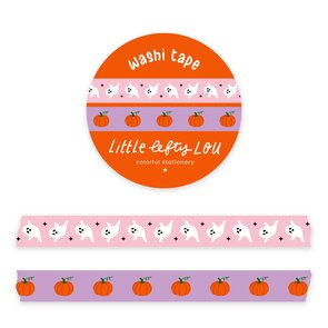 Ghost and pumpkins - 2 slim washi tapes set - Little Lefty Lou 