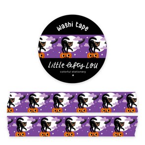 Vintage scared cat Purple Washi Tape - Little Lefty Lou 