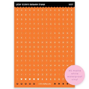 A5 Letter Stickers Halloween Orange - Little Lefty Lou