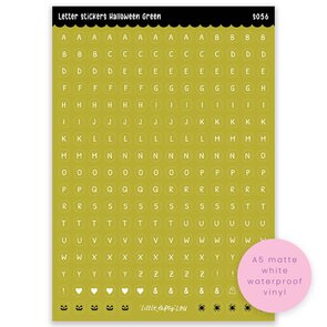 A5 Letter Stickers Halloween Green - Little Lefty Lou