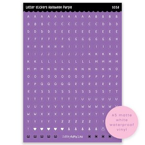 A5 Letter Stickers Halloween Purple - Little Lefty Lou