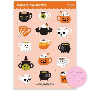 Halloween Mugs A6 Stickers - Little Lefty Lou