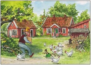 Postkarte | Pettersson im Garten