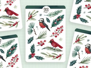 Wild Pencil Studio Planner sticker sheet - Christmas Flora