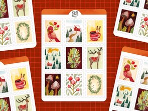Wild Pencil Studio Planner sticker sheet - Christmas Stamps